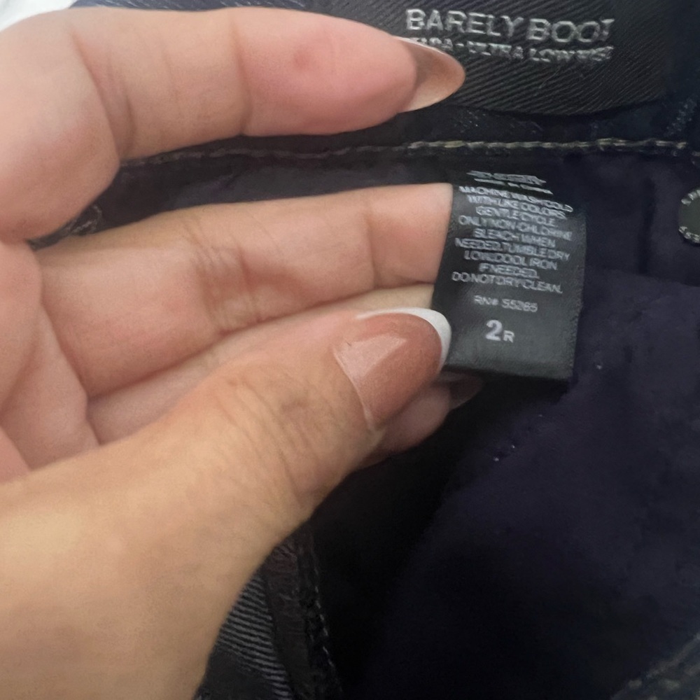 Express Dark Indigo Barely Boot Ultra Low Rise - image 5